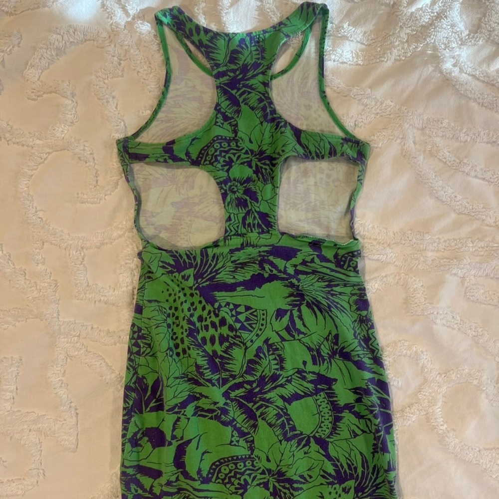 Green and Purple Patterned Dress